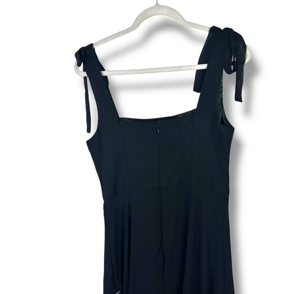Lulus NWT Love Me Forever Black Tie-Strap Square Neck Maxi Dress Medium - Picture 8 of 10